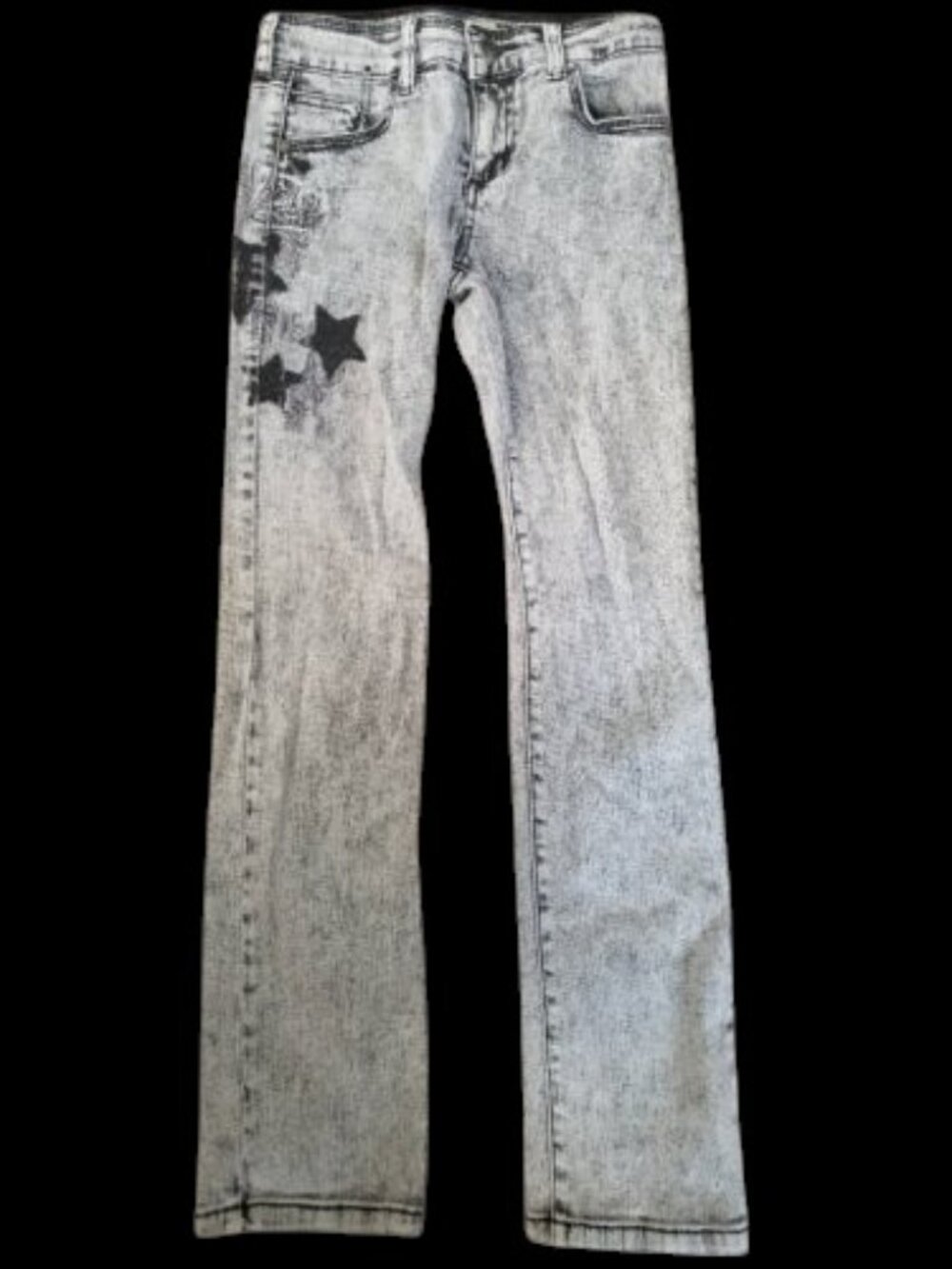 IMPERIAL STAR Acid Washed Beaded Denim Jeans Girls Size 10